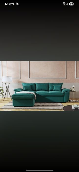 Зелен диван десен