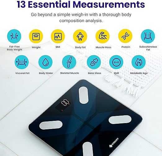 Etekcity Bluetooth интелигентна кантар за телесно тегло, ИТМ до 180кг