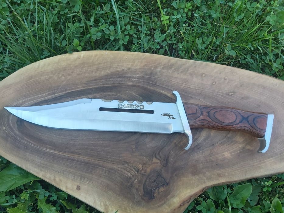 Ловен тактически лазерно заточен нож RAMBO 3 First Blood кожена кания