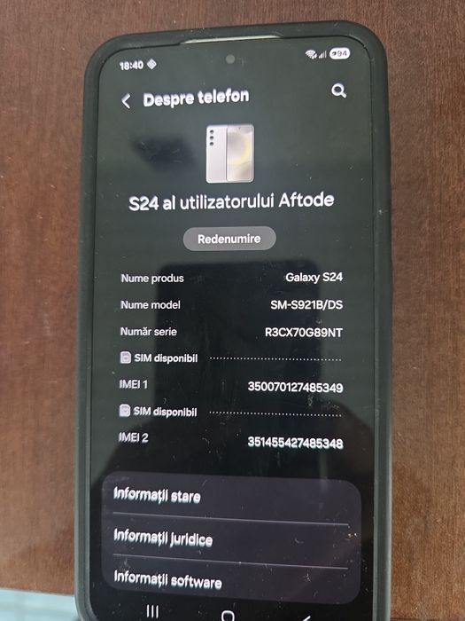 Samsung Galaxy S24 5G – 8 GB RAM / 256 GB – Stare foarte bună