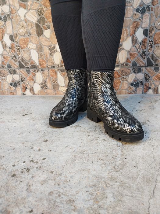 Ghete piele naturală animal print