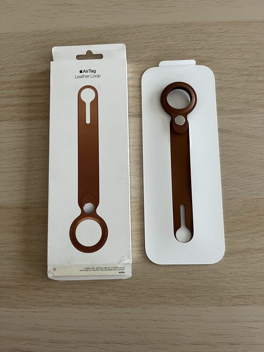 AirTag Leather Loop Saddke Brown