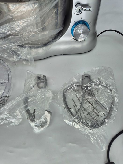 Robot bucătărie planetar Zuccie, 1000W, Bol 5L, Argintiu - Grad E