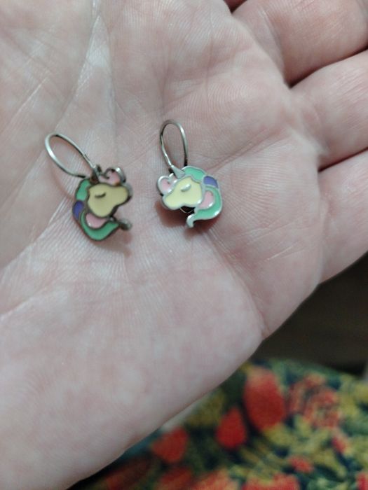 Продам детские сережки серебро