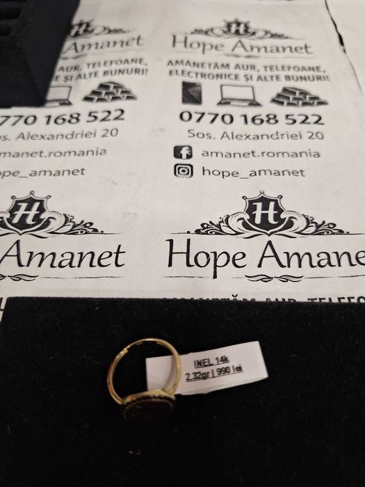 Hope Amanet P1/Inel dama AUR Galben 14K/COD 109410/55mm