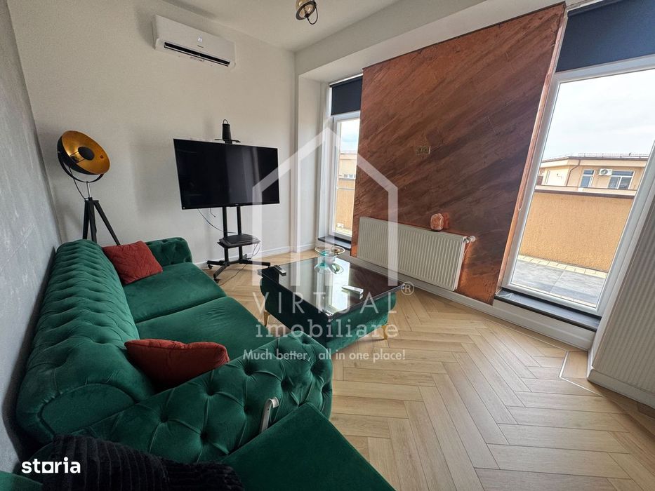 Penthouse cu 2 camere - 41 mp utili + 45 mp terasa + boxa + parcare