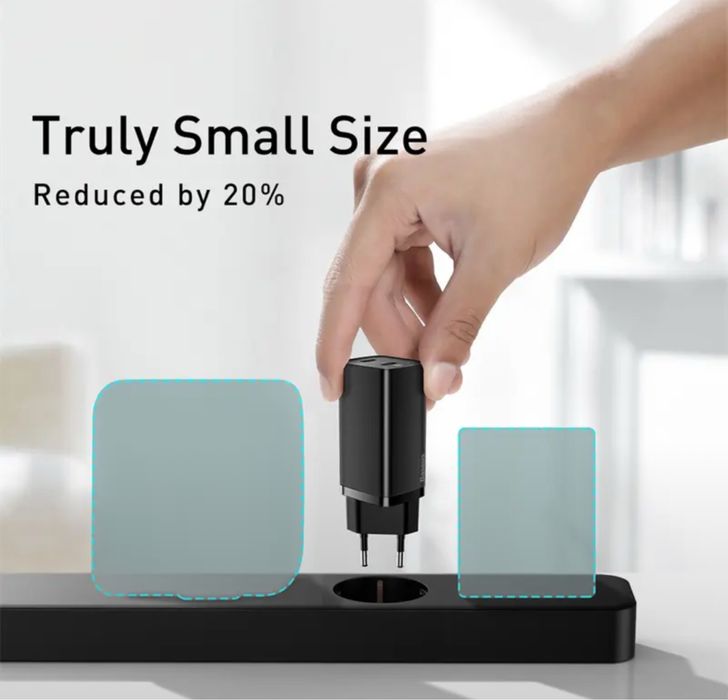 Блок питание baseus gan 65w новый зарядка