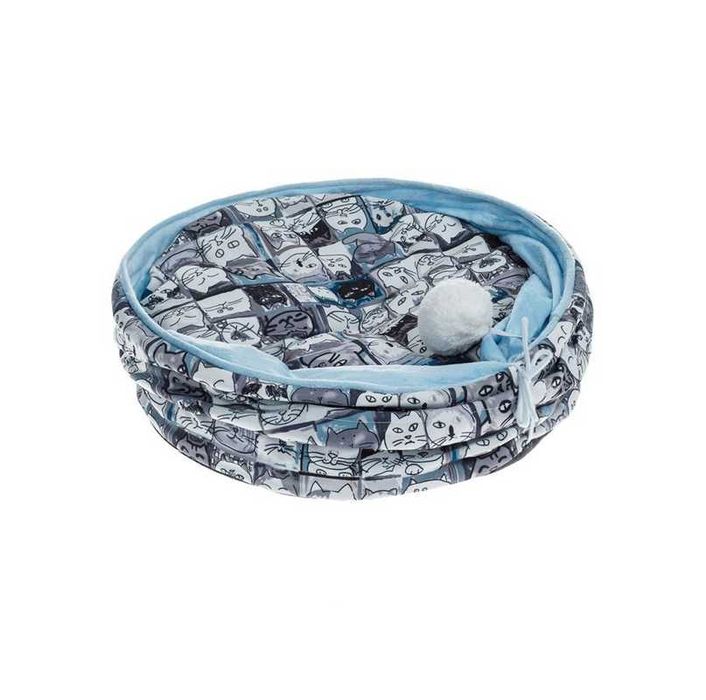 Легло Mercado Trade, За котки, Кръгло, Сив - Син, 40см