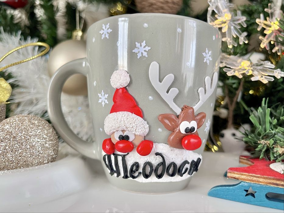 Коледна чаша с полимерна глина