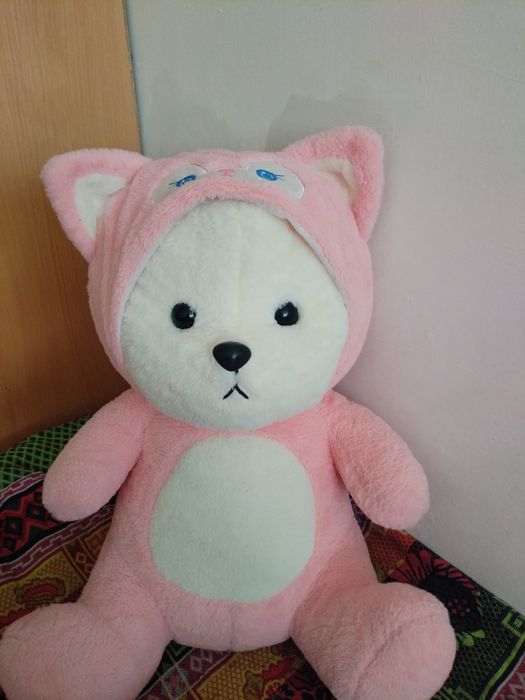 мишка 60см, с капюшоном