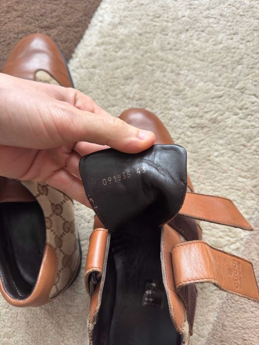 Papuci Gucci Made in Italy Guccissima Velcro Canvas Leather Marime 43