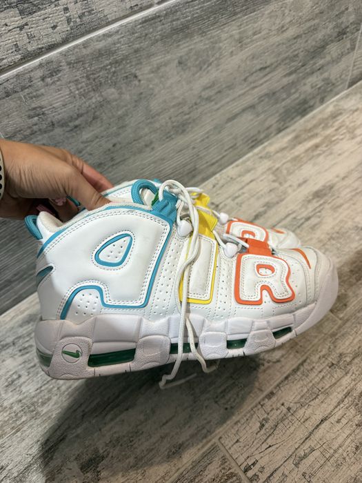 Маратонки, кецове, сникърси Nike air uptempo бяло, синьо, зелено