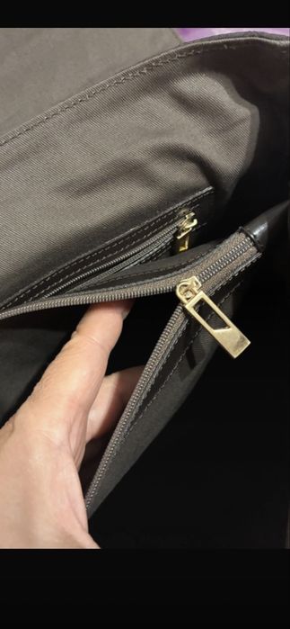 Geanta de mana , Carla Rossini, din piele naturala si textil matlasat