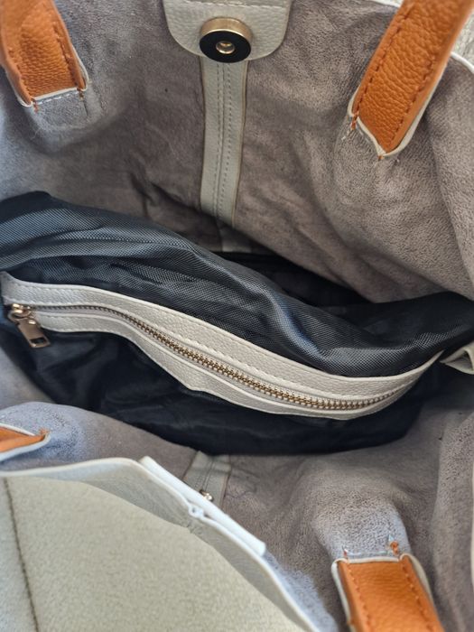 Кожена чанта тип торба