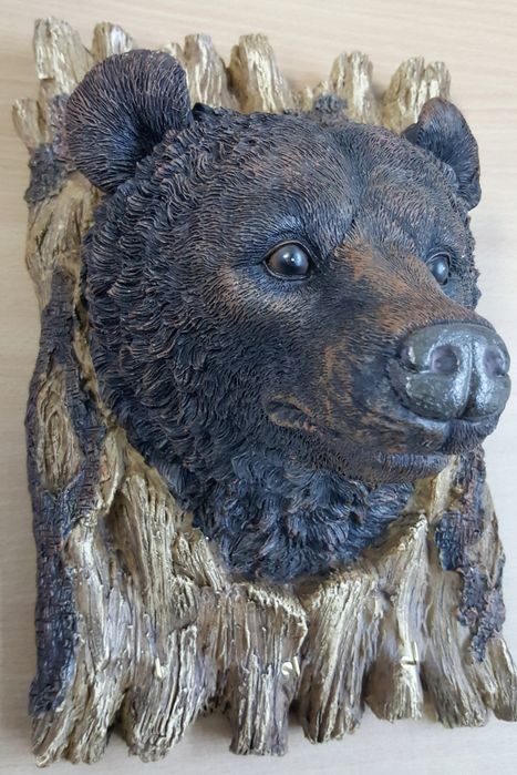 Пано Мечка Глава Статуетка 30х20см