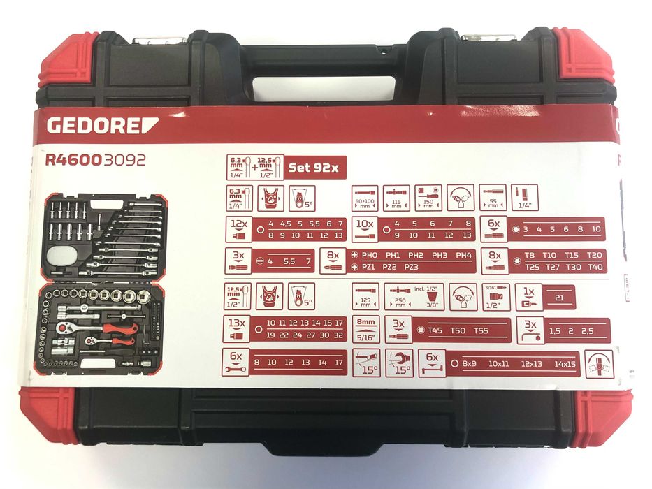 Gedore Red 92 ч, гедоре, битове, вложки, накрайници, гаечни ключове