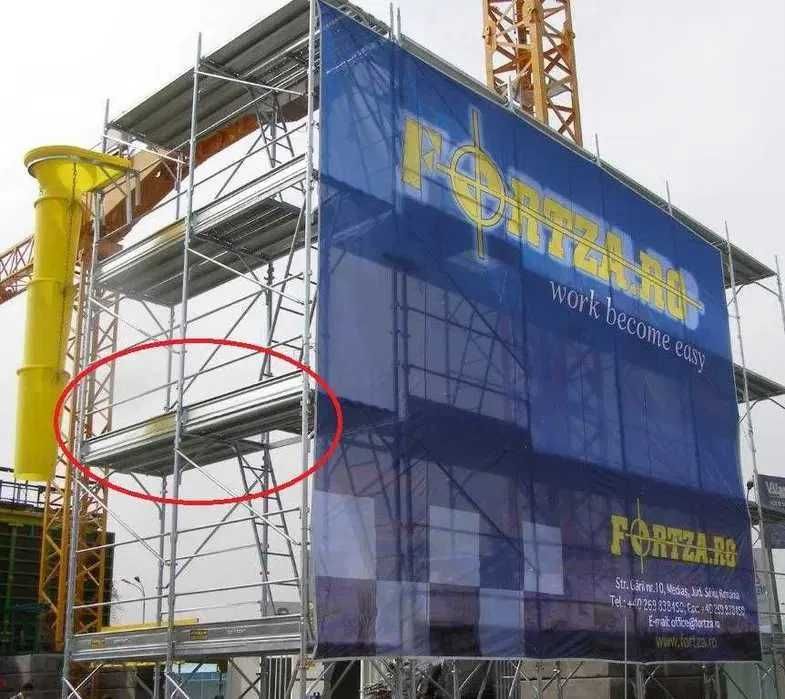 Parapet protectie impotriva caderii obiectelor de pe schela