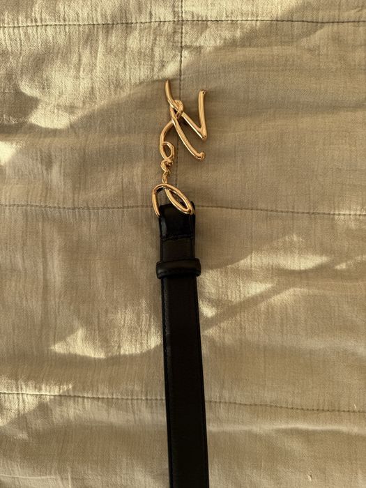 Колан от естествена кожа Karl Lagerfeld с лого 80см