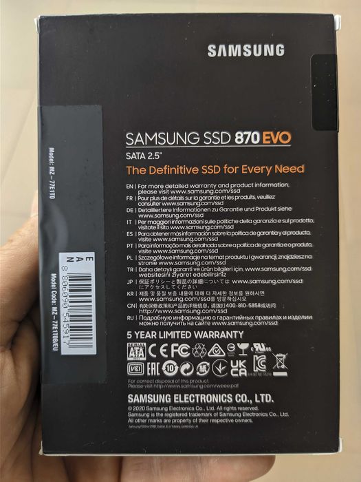 Solid State Drive (SSD) 1TB Samsung 870 EVO 2,5", SATA III Sigilat