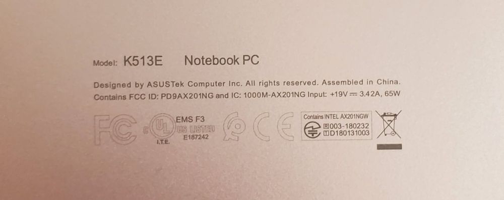 Лаптоп Asus K513E 512gb SSD/16ram Intel core i5 1135g7