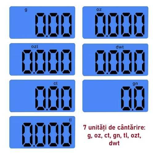 Cântar digital de buzunar, de mare precizie, portabil, afișaj LCD