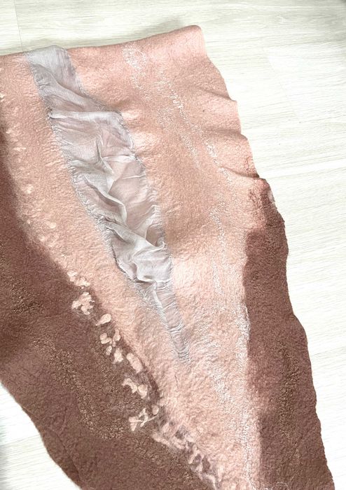 Esarfa unica din lana si matase naturala handmade NOUA