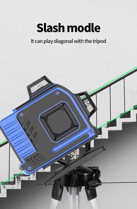 Nivela laser OLIMPIA 4D, 16 linii, laser verde, 2 baterii