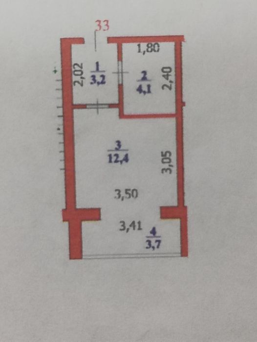 Продается 1 комнатная квартира