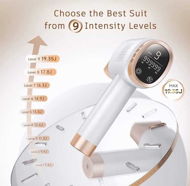 Epilator laser IPL, cu 999.999 de impulsuri luminoase