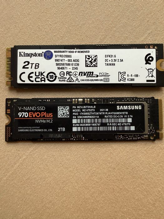Kingston si Samsung SSD 2x2TB