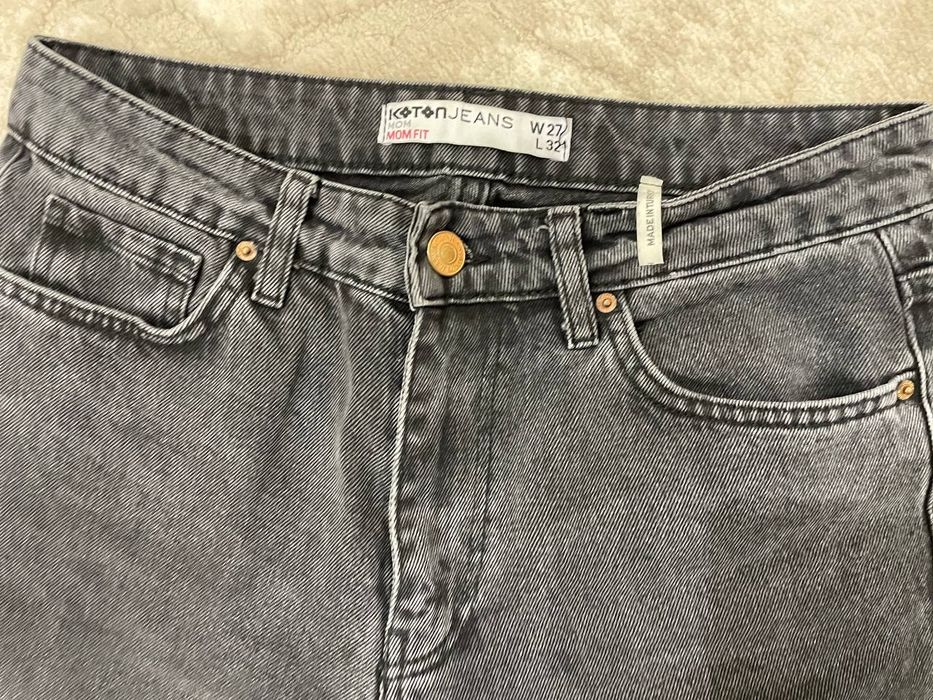 Джинсы момс серые