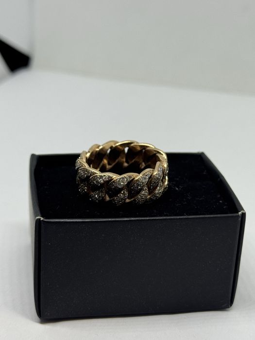 уникален златен мъжки пръстен с диаманти 13.52гр 9к 375