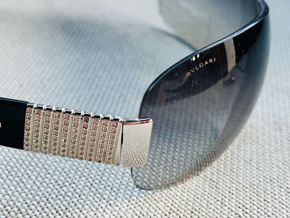 Ochelari dama originali Bvlgari Black Gradient 6030B Crystals Shield