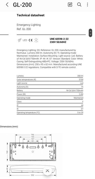 Lampa acumulator lumina urgență led permanenta 200 lumeni