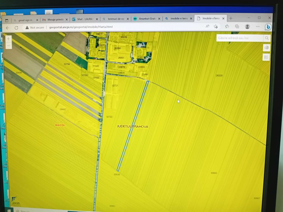 Teren intravilan industrian  16.500 mp , Deschidere 27 ml