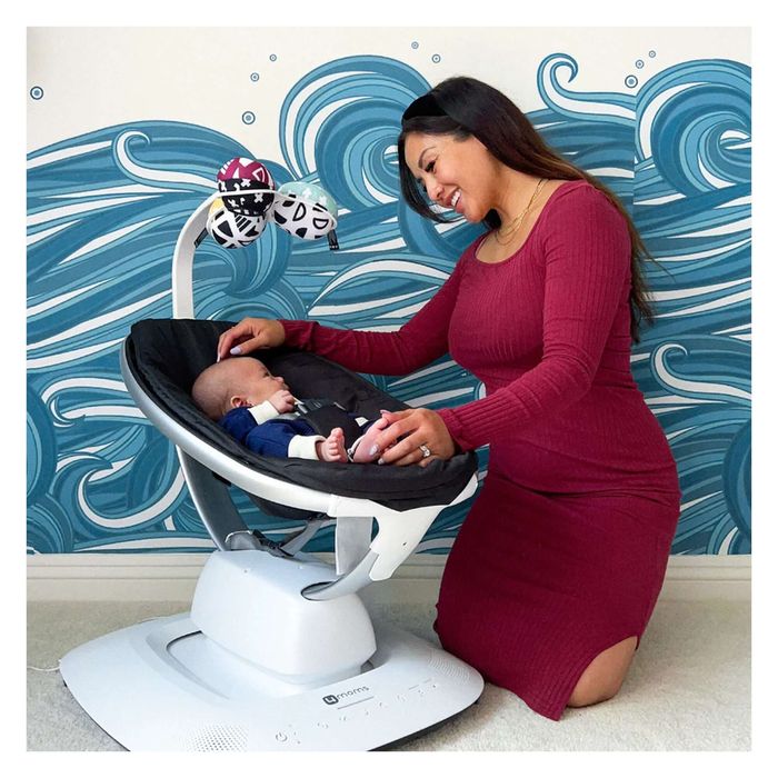 Електрическа бебешка люлка mamaRoo 5.0 Slate Blue, синьо-сива