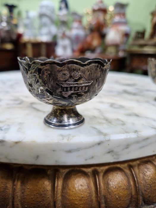 Чифт страхотни антикварни сребърни зарфове