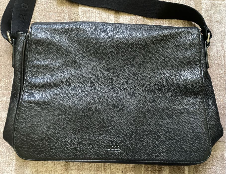 Geantă Bărbați Poştaş Messenger Piele Naturală Hugo BOSS
