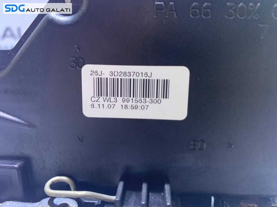 Broasca Incuietoare Usa Portiera Dreapta Fata 9 Pini la Mufa Volkswagen Touareg 2003 - 2010 Cod 3D2837016A