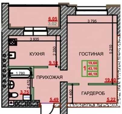 ЖК Австрийский 1 ком квартира