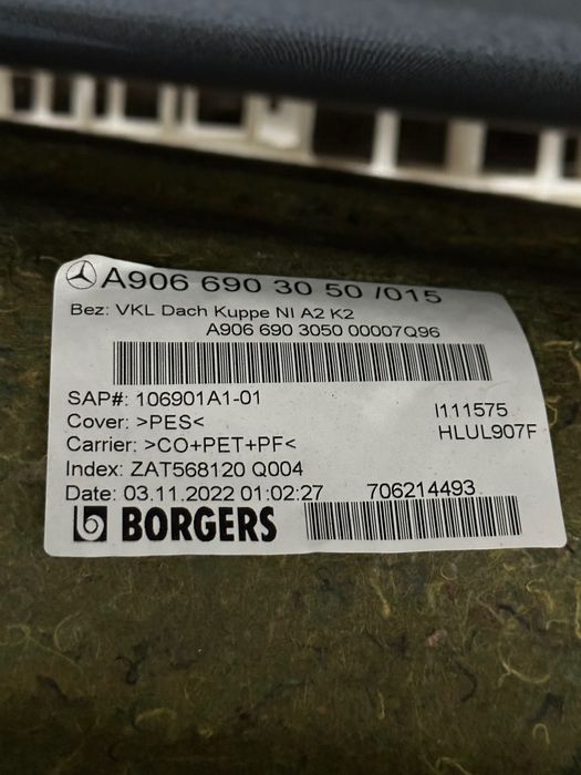 Таван за Mercedes Sprinter W906 W907