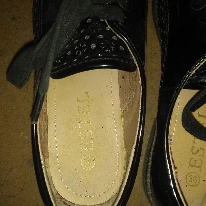р.36 туфли черные экокожа
