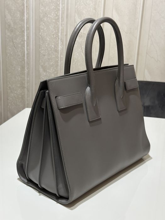 Дамска кожена чанта Saint Laurent Sac De Jour Large / Grey