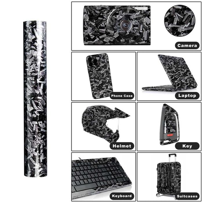 Висококачествено фолио Кован Carbon Silver за автомобил - 152х100см
