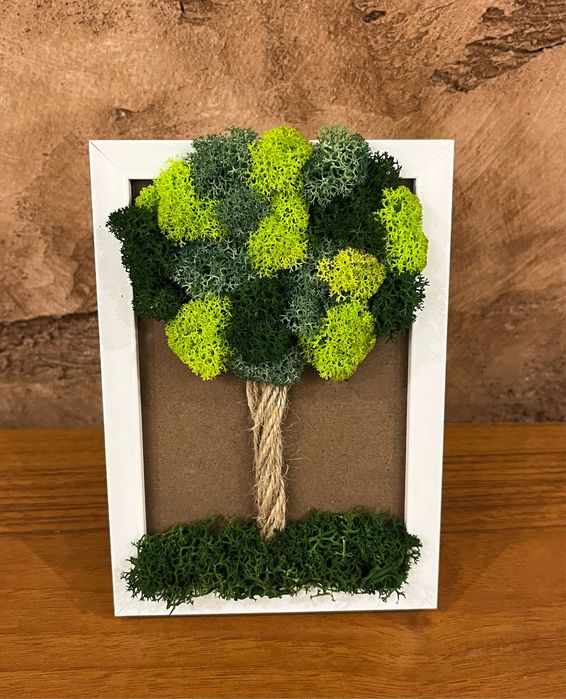 Рамка букет със естествен скандинавски мъх