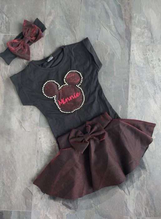 Детски комплект: туту пола, тениска, лента за коса