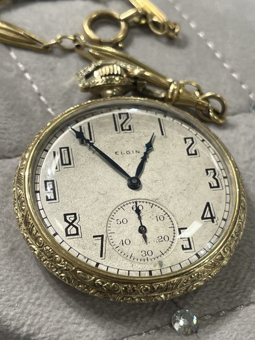 Ceas de buzunar mecanic Elgin gold filled (Omega,Tissot)