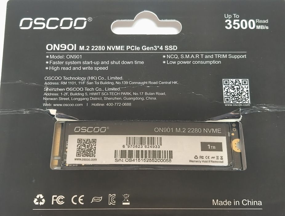 1tb ssd nvme Gen 3x4 здоровье 98%/проработал 14 дней/6тб всего записан