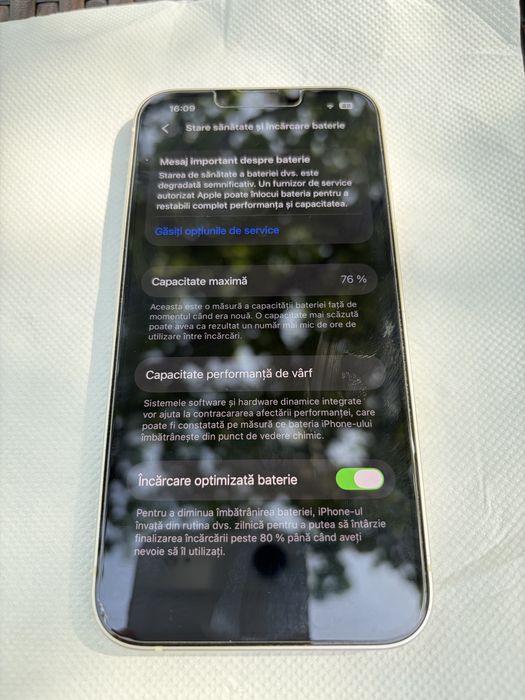 iPhone 13 alb, 128 Gb, stare impecabila