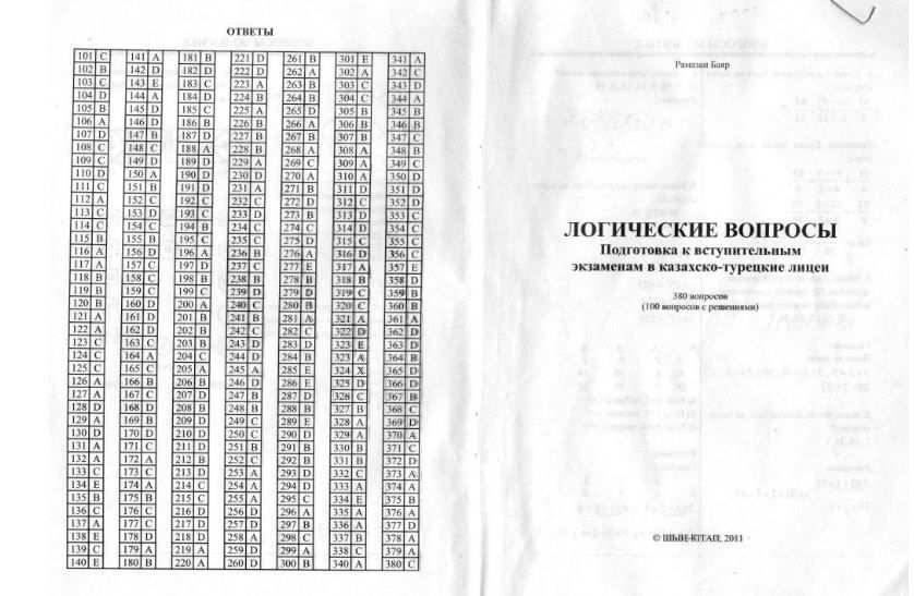 Логические вопросы для подготовки к ктл(380 вступительных вопросов с о